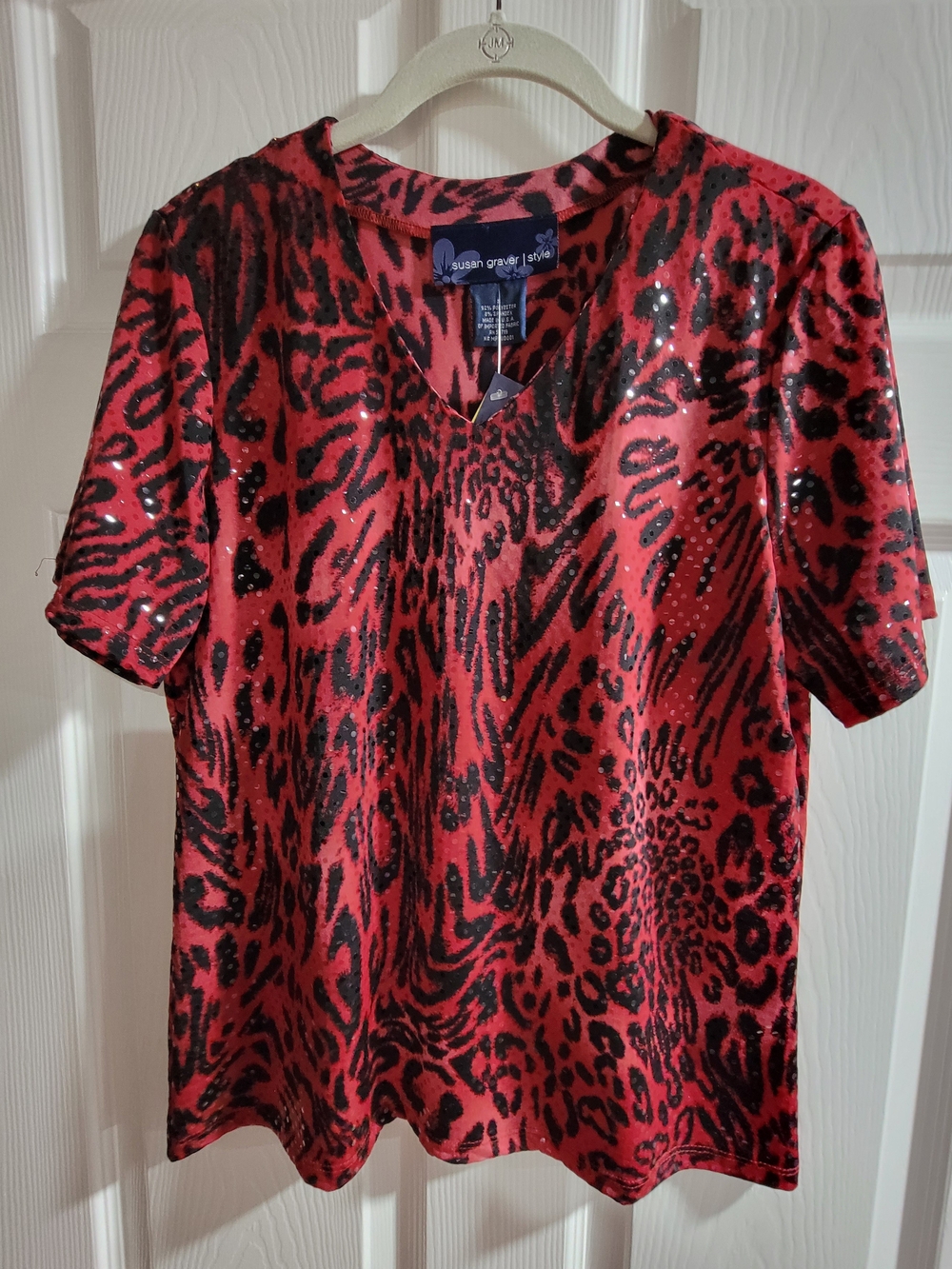 NWT- Susan Graver's Short Sleeve Top- Size Small